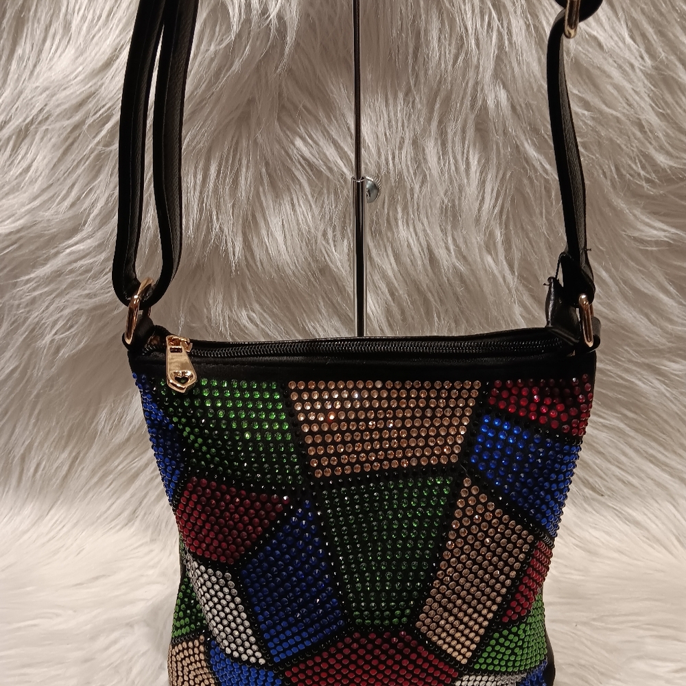 Colorful Rhinestone Crossbody Sling - Picture 9 of 10